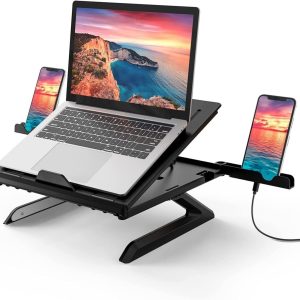 Adjustable Laptop Stand with Smart Phone Holder