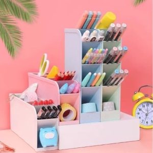 4 Grid Desktop Pen Cum Cosmetic Holder